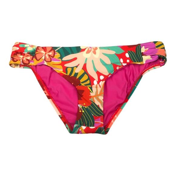 Antonio Melani NWT Classic Hipster Silhouette Red Floral Print Bikini Bottom XL - Picture 1 of 12